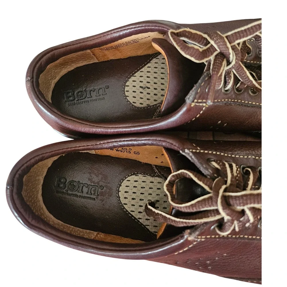 Born Brown Leather Oxford Shoes Womens 9 Comfort Lace-Up
